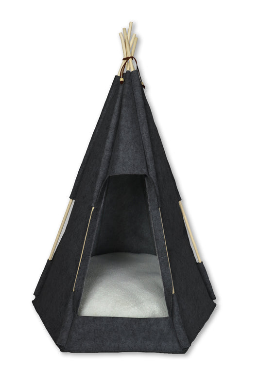 Haustier-Tipi Filou medium - Dunkelgrau (90x65x57cm)