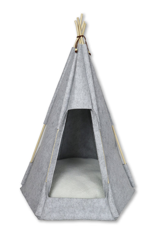 Haustier-Tipi Filou medium - Hellgrau (90x65x57cm)