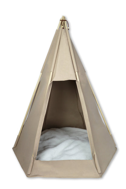 Haustier-Tipi Filou medium - Taupe (90x65x57cm)