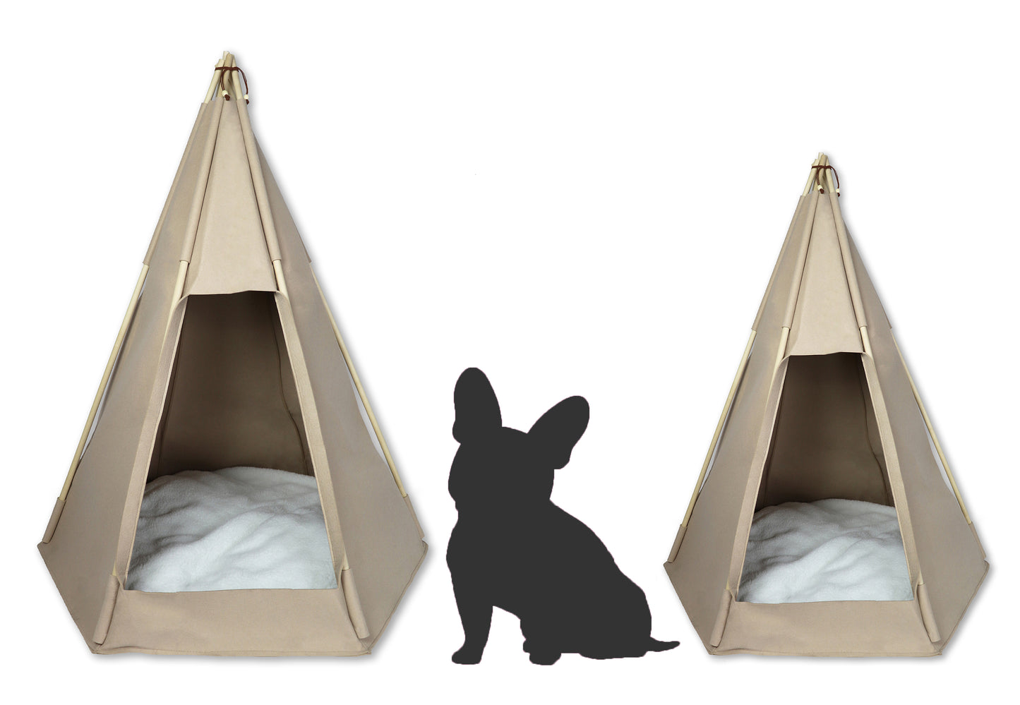 Haustier-Tipi Filou medium - Taupe (90x65x57cm)