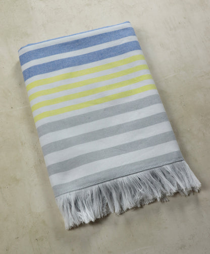 jilda-tex Hamamtuch Pestemal 90 x 180 cm Badetuch Handtuch Strandtuch Saunatuch Verschiedene Farben (Summer Stripes Yellow)